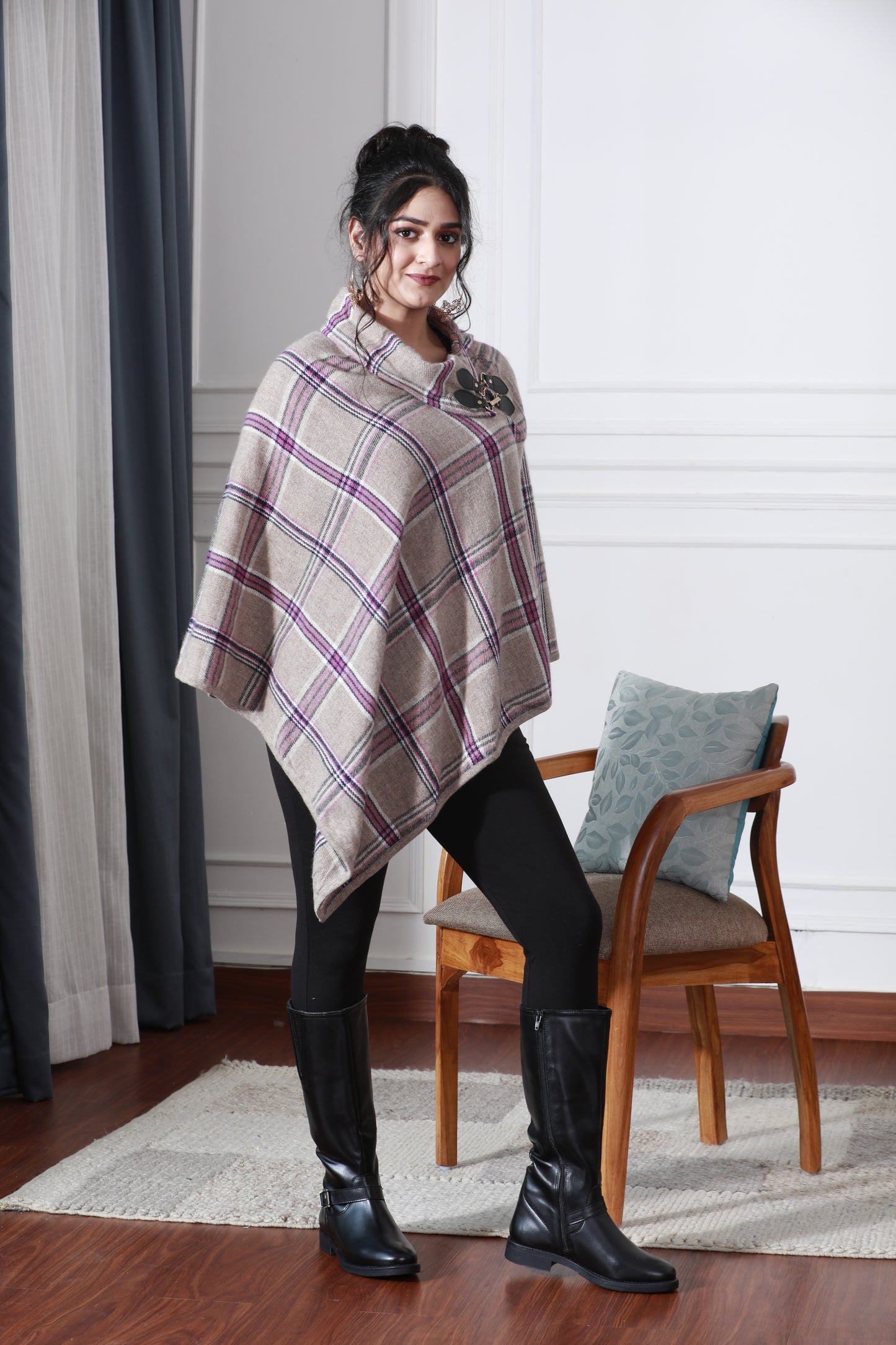 Misty Lattice Charm Poncho