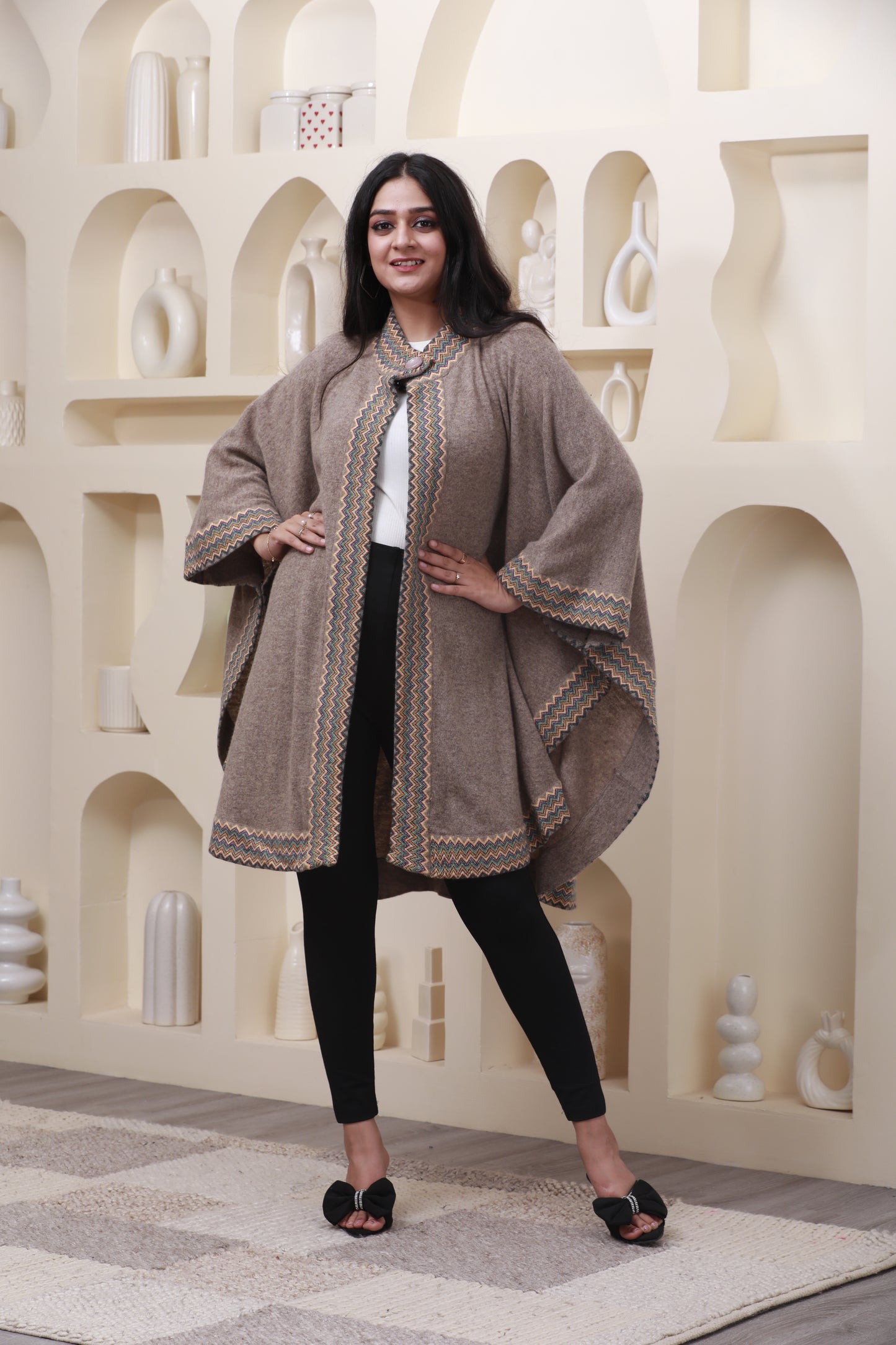 Sahara Woven Grace Cape-Poncho