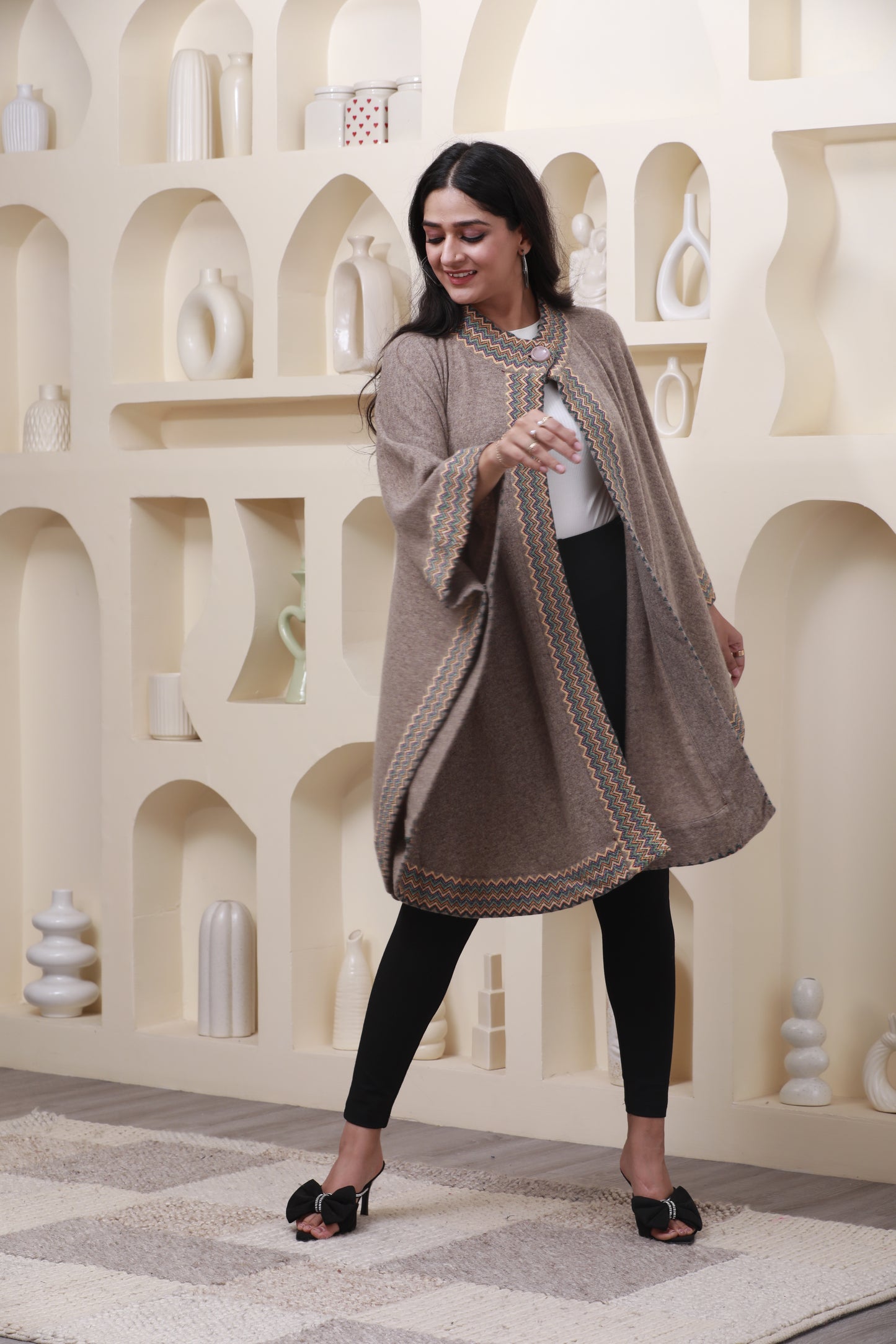 Sahara Woven Grace Cape-Poncho