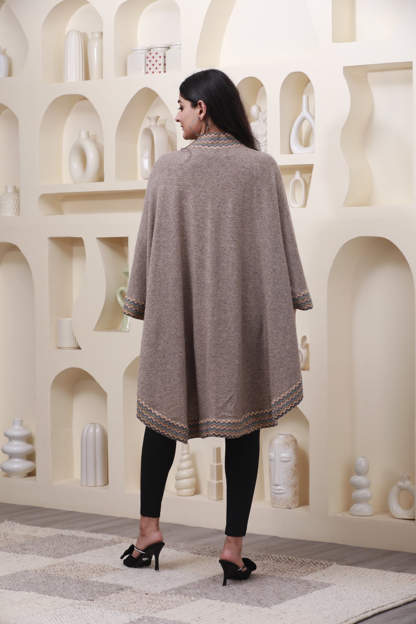 Sahara Woven Grace Cape-Poncho