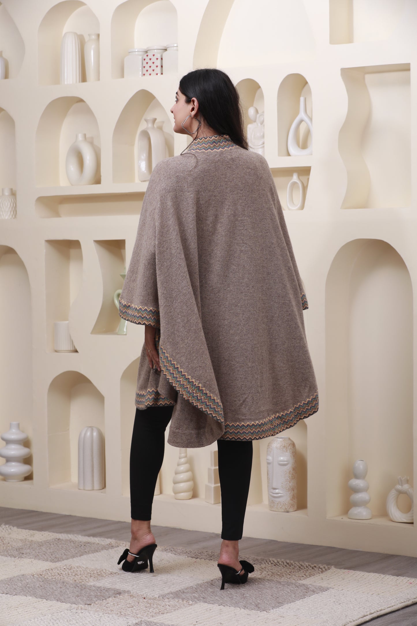 Sahara Woven Grace Cape-Poncho
