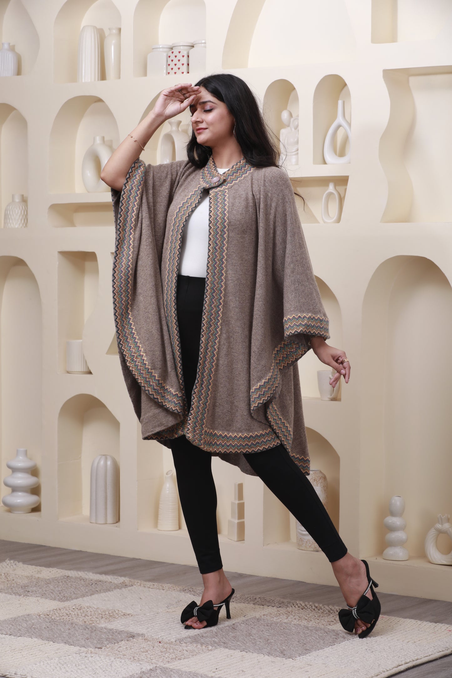 Sahara Woven Grace Cape-Poncho