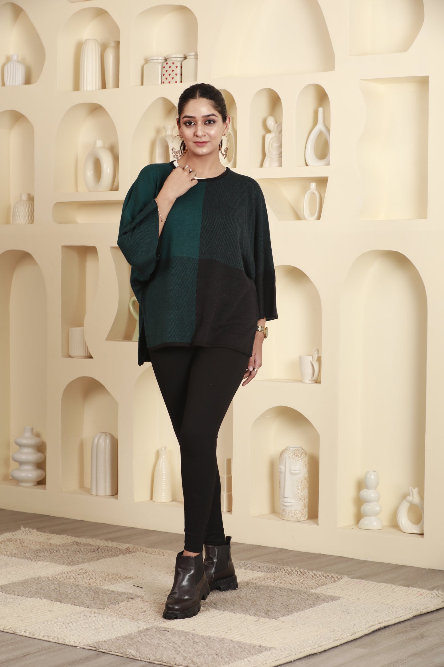 Evergreen Drift Poncho